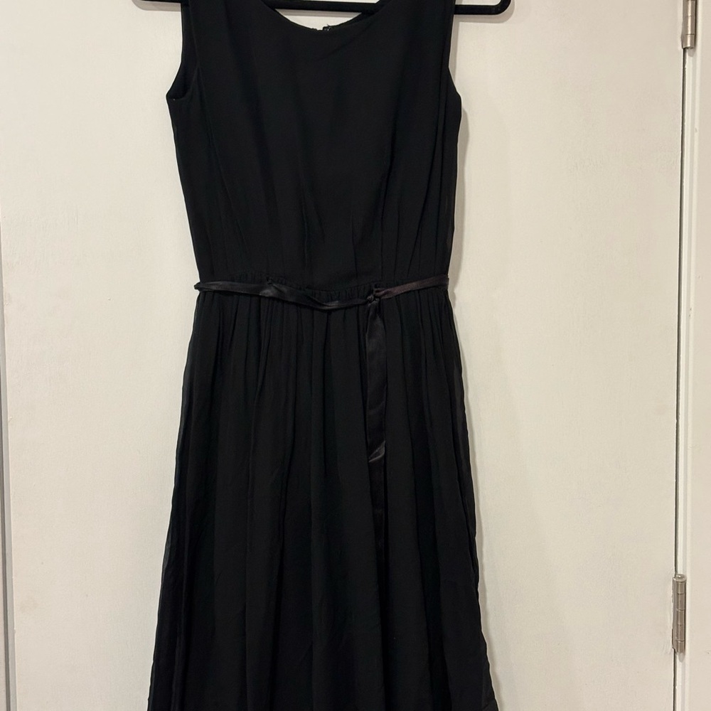 Black silk vintage dress size S